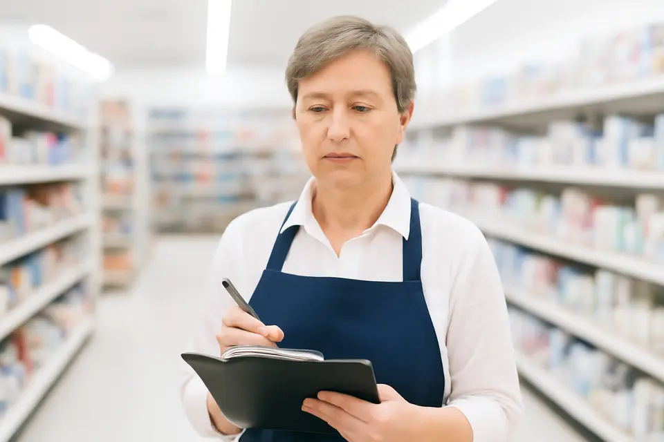 Store manager creating an incident report