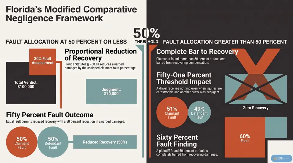 Infographic: Comparative Negligence: How Fault Percentage Affects Payout