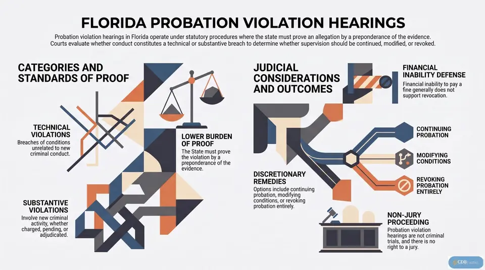 Infographic: Probation Violation Hearing: What Gets Revoked, What Doesn't