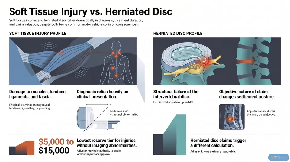Infographic: Soft Tissue Injury vs. Herniated Disc