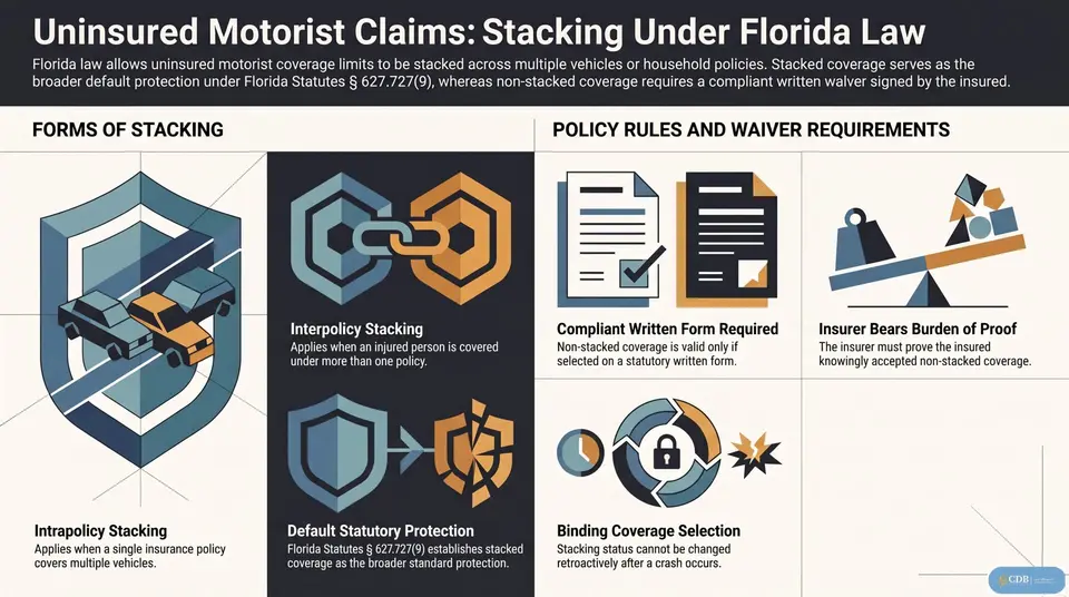 Infographic: Uninsured Motorist Claims: When Florida Allows Stacking